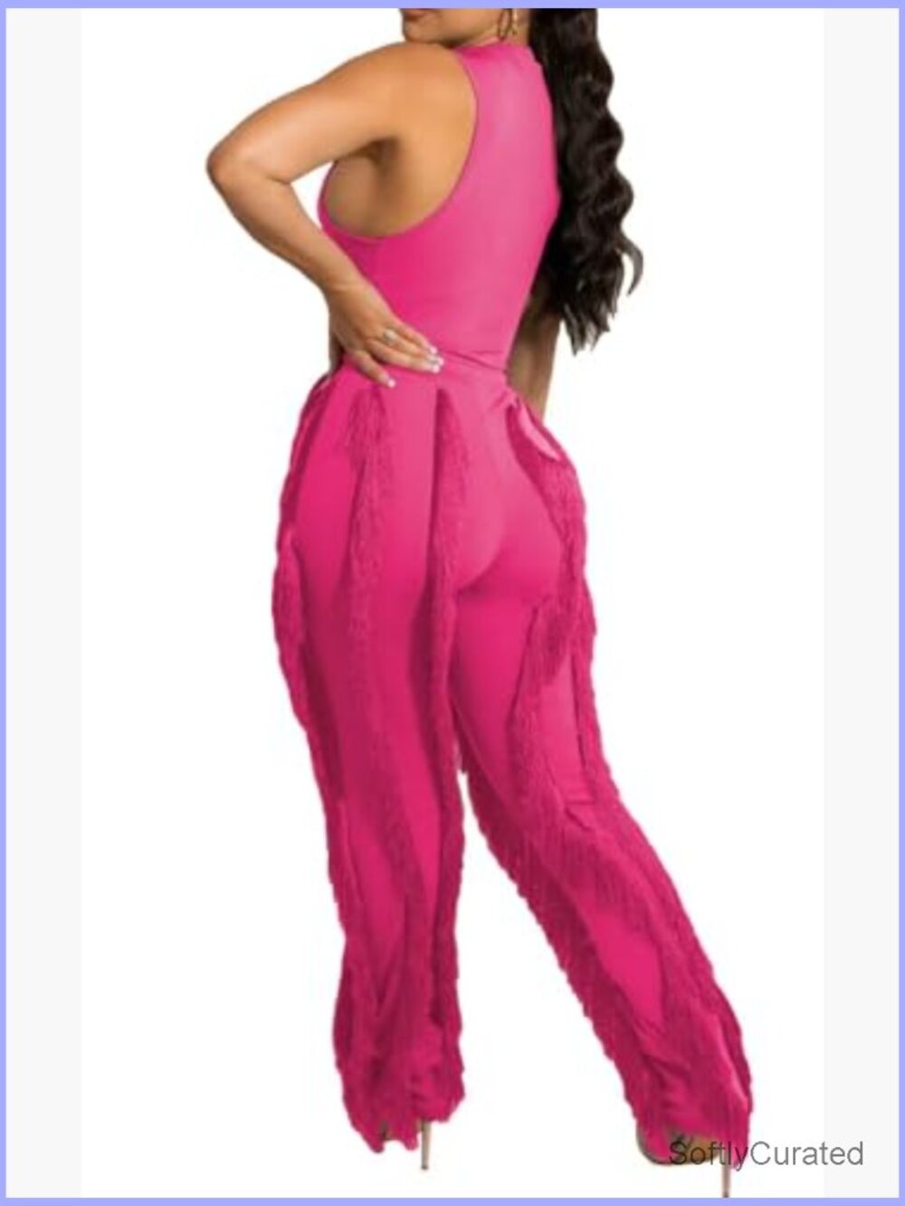 Sexy Fringe Pants Set 2 Piece Outfits Club Party Crop Top - Picture 3 of 7